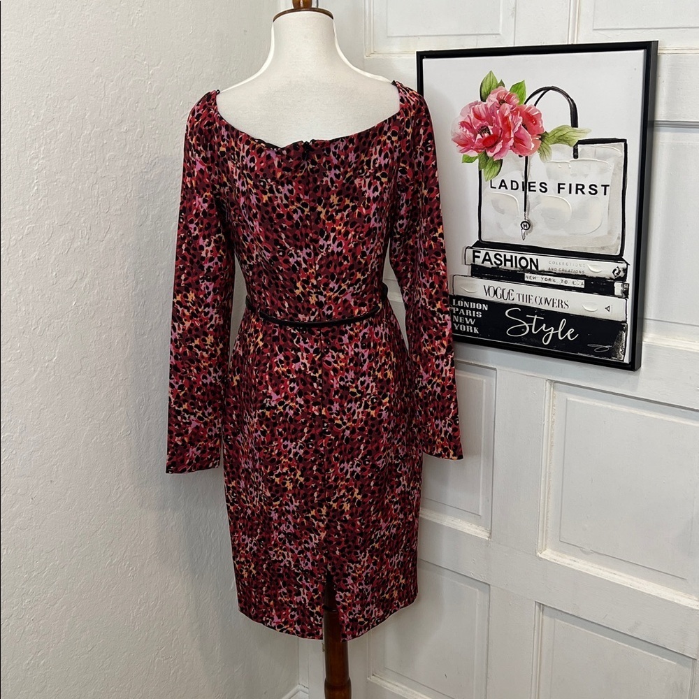 NWT Black Halo Parker Leopard Print Dress Size 4 - Picture 6 of 10